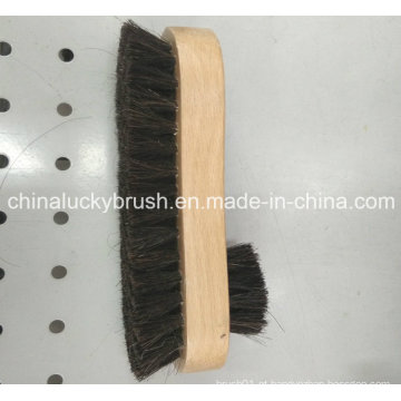 Base de madeira cabelo cavalo sapato escova de limpeza (YY-482)